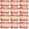 Instant Dentures Comfortable Natural Tone Veneers Dental Reusable Perfect Smile Top Bottom Silicone Tooth Whitening Temporary Prosthesis Teeth for Men and Women,12pc view 1