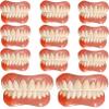 Instant Dentures Temporary Natural Tone Cosmetic Veneer Dental Silicone Tooth Reusable Detachable Perfect Smile Top Bottom Whitening Prosthesis Teeth Men and Women,11pc view 1