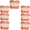 Instant Dentures Temporary Natural Tone Cosmetic Veneer Dental Silicone Tooth Reusable Detachable Perfect Smile Top Bottom Whitening Prosthesis Teeth Men and Women,7pc view 1