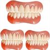 Immediate Fake Teeth Reusable Perfect Smile Upper and Lower Jaw Veneers Teeth Dental Silicone Tooth Whitening Temporary Prosthesis Teeth for Men Women Cover Missing Teeth,3pc view 1
