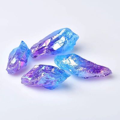 100% Natural Crystal Electroplate Stone Quartz Mineral Specimen Collection Home Decor Fish Tank Decoration,Electroplate Stone,25-30g (1pcs)