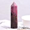 100% Natural Quartz Point Rhodonite Obelisk Pink Stone Wand Rhodochrosite Ornament for Home Decor Stone Collection,Rhodonite,70-80mm view 1