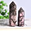 100% Natural Quartz Point Rhodonite Obelisk Pink Stone Wand Rhodochrosite Ornament for Home Decor Stone Collection,Rhodonite,70-80mm view 4