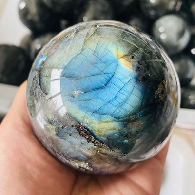 100% Natural Labradorite Crystal Ball Labradorite Stone Glossy Crystal Ball Decoration 1Pcs,Labradorite Crystal,1pcs (600-700g)
