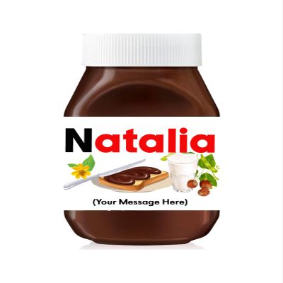 Personalised Customised Sticker Wrapper Jar Bottle Label for Chocolate Spread Bottle Gift Present (For 350g Bottle)