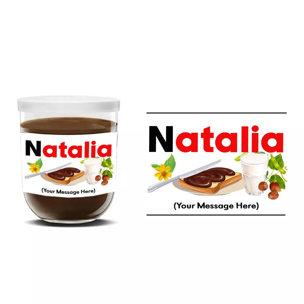 Personalised Customised Sticker Wrapper Jar Label for Chocolate Spread Bottle Gift Present (For 200g Bottle)