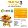 Red Label Health Omega 3 Fish Oil 1000mg, Pack of 30 Soft Gel Capsules (1 Month Supply), Double Strength 180mg EPA and 120mg DHA, Supports Eye, Heart & Brain Health for Men & Women - UK Made view 3