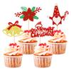 Cyodoos 24pcs Merry Christmas Cupcake Toppers Xmas Santa Claus Winter Holiday New Year Ceremony Cupcake Picks Christmas Party Cake Decorations view 1