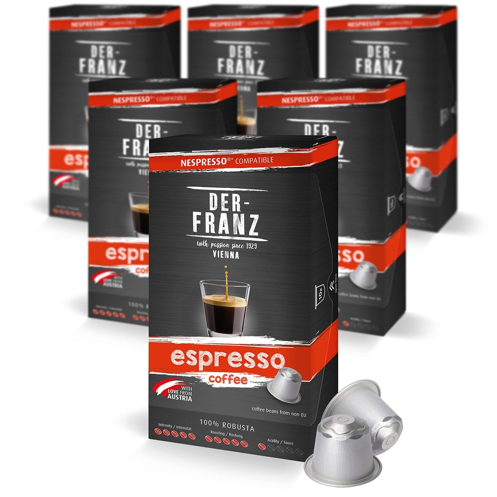 Nespresso Compatible Coffee Capsules, 6 x 10 Capsules, Espresso