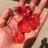 100g Diffuse Fragrant Stone Watermelon Red Smelting Crystal Quartz Raw Rough Gravel Handicraft Ornaments Garden Decor view 2