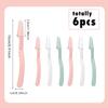 6PCS Fold Eyebrow Razors Microblading Blades Face Shavers for Women Dermaplaning Blades Trimmer Facial Razors for Women Peach Fuzz Dermaplaning Blades Tool Kit Eyebrow Shapers for Women and Men view 2