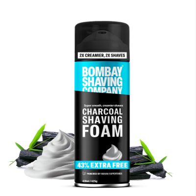 Bombay Shaving Company Charcoal Shaving Foam for Men, 425g (43% Extra) | More than 100 shaves | Activated Charcoal and Moroccan Argan Oil