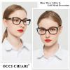OCCI CHIARI Reading Glasses 1.25 Womens Square Reading Glasses Premium Readers Glasses for Women Modern Design (Black, 125) view 2