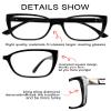 OCCI CHIARI Reading Glasses 1.25 Womens Square Reading Glasses Premium Readers Glasses for Women Modern Design (Black, 125) view 4
