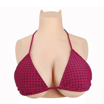 YUERUGOU B-H Cup Wear Comfortable Silicone Breast Forms Artificial Breast Realistic Silicone Breastplate for Crossdresser (E, color1 fair Skin Elastic Cotton)