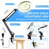 10X Magnifying Glass with Light, Adjustable Swing Arm 72 LEDs Real Glass Lens Magnifying Lamp, 3 Color Modes 10 Stepless Dimmable, Lighted Magnifier for Daily Reading Hobbies Crafts Workbench (Black) view 4