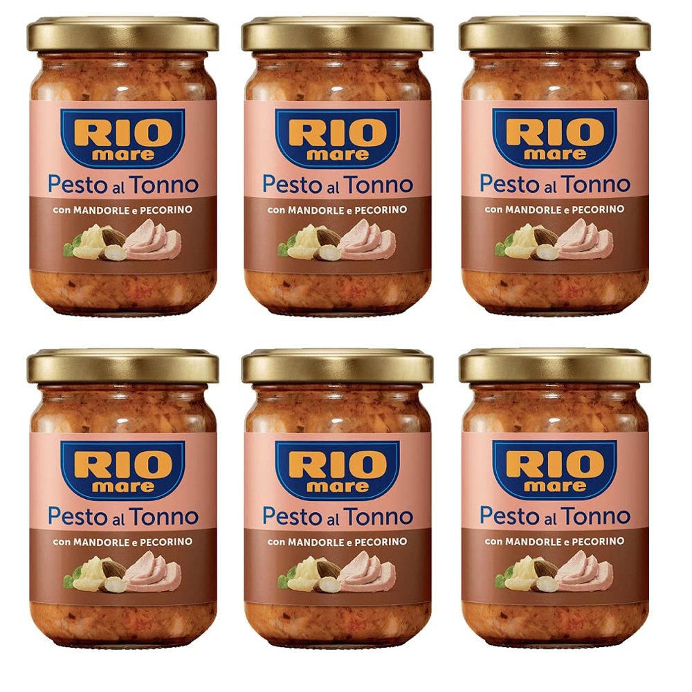 6 x Rio Mare Pesto al Tonno con Mandorle e Pecorino Tuna Pesto with Almonds and Pecorino 130 g