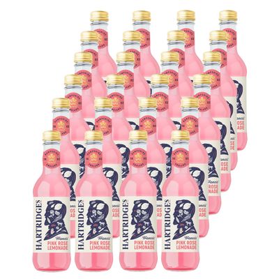 Hartridges Celebrated Rose Lemonade 330ml Glass Bottles - Pack of 24