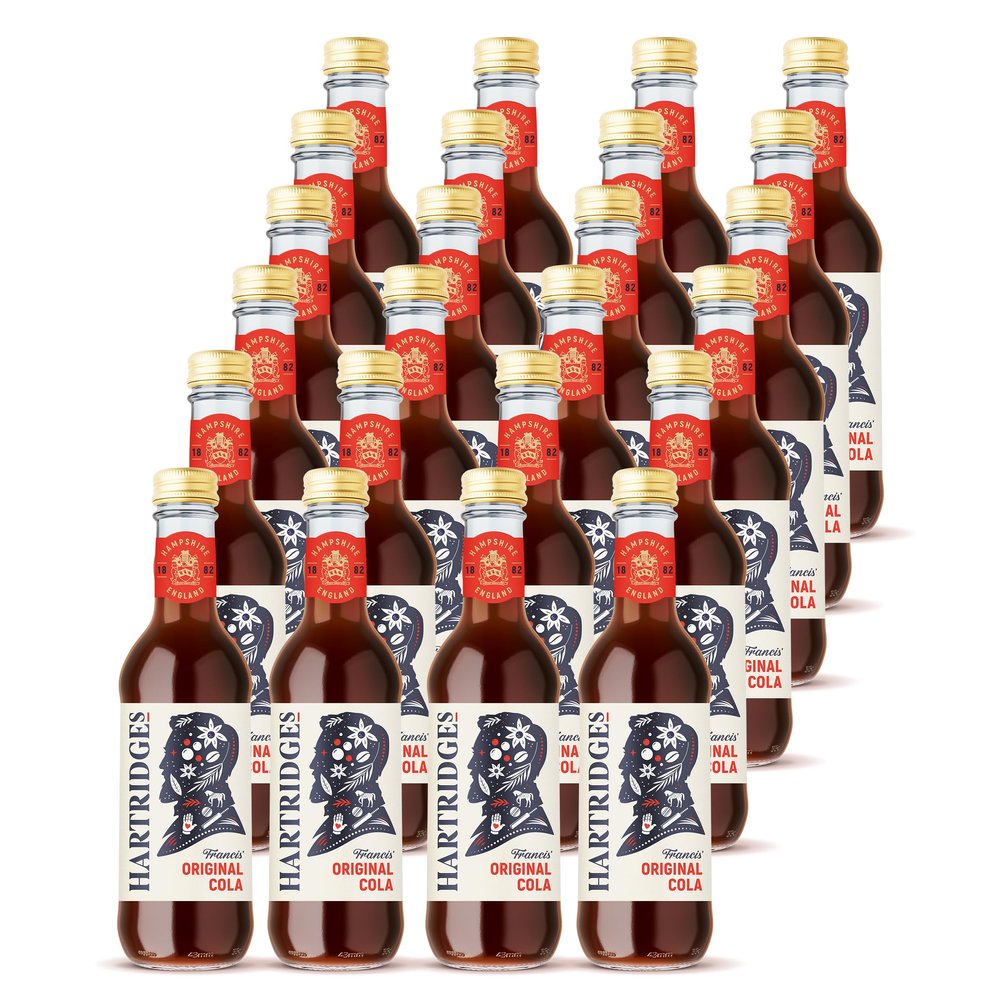Hartridges 330ml Sparkling Traditional Classic Cola - Pack of 24 of 330ml Glass Bottles. Sparkling Drink with Natural Extracts and No Artificial Colours. Suitable for Vegans