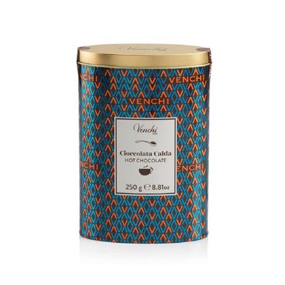 Venchi - Hot Chocolate Powder Tin, Cocoa Powder, Cocoa Butter, 55 lb, Gluten-Free, Dye-free and Preservative-Free, Gift Idea