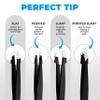 1st Deer Precision Tweezers - Professional Stainless Steel Tweezer Set with Carry Pouch - Ingrown Hair Remover for Women & Men, Black view 4
