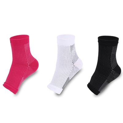 LUMoony 3 Pairs 3 Colors Compression Foot Sleeves for Men & Women Compression Foot Sleeve Support Brace Sock Compression Socks for Sport Soccer Fitness Socks Ankle Brace