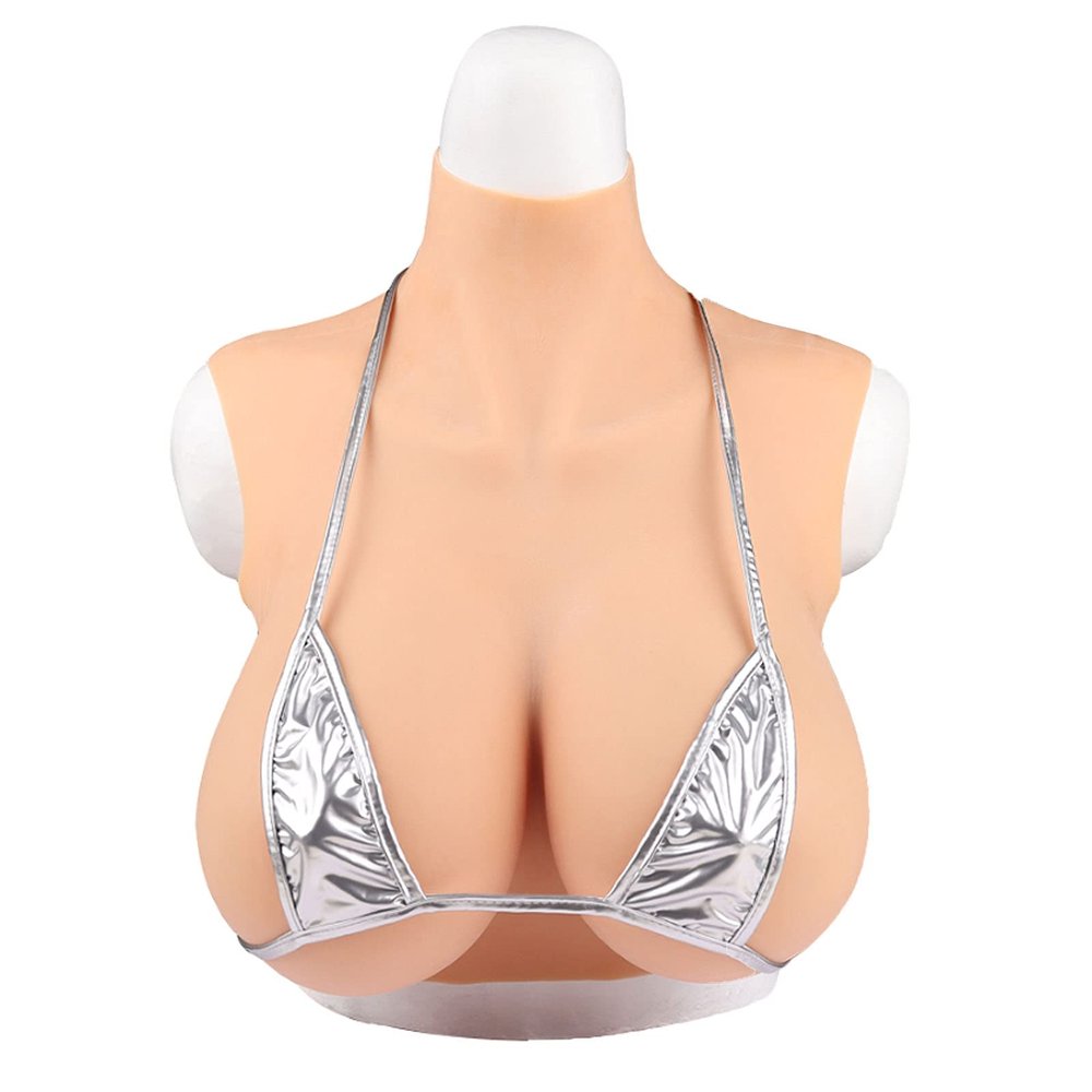 FSYH Silicone Breastplate B-H Cup Fake Boobs Realistic Breast Forms for Crossdressers Drag Queen Mastectomy Transgender,Vory White,B`CUP