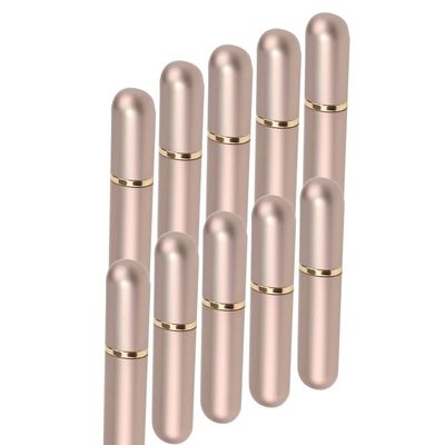 10 Pcs Nasal Inhaler Tubes for Essential Oils Empty Aluminum Refillable Portable Nasal Inhaler Tubes & Cotton Wicks (Gold)