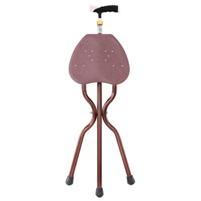 SECFIT Crutches Tripod Crutch Chair for Seniors Five Gears Height Adjustable Crutch Stool with Seat Large Double Arc Reinforcement Support Folding Cane for Men Women Walking Crutches