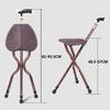 SECFIT Crutches Tripod Crutch Chair for Seniors Five Gears Height Adjustable Crutch Stool with Seat Large Double Arc Reinforcement Support Folding Cane for Men Women Walking Crutches view 2