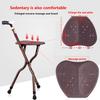 SECFIT Crutches Tripod Crutch Chair for Seniors Five Gears Height Adjustable Crutch Stool with Seat Large Double Arc Reinforcement Support Folding Cane for Men Women Walking Crutches view 3
