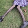 HMTE stockings Cute Black Love Print Tights Women Sexy Dark Fishnet Mesh Pantyhose Costumes Bodystockings (black G One Size) view 3