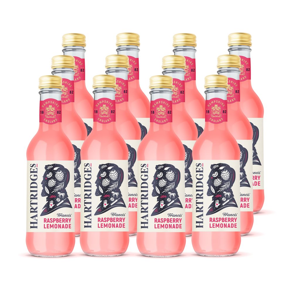 Hartridges Celebrated Raspberry Lemonade 330ml Glass Bottles (Pack of 12)
