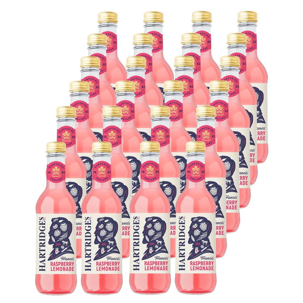 Hartridges Celebrated Raspberry Lemonade 330ml Glass Bottles (Pack of 24)