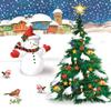 DAISY 3-Ply Children Theme Xmas Decoupage Tissue Paper Napkins Decorative Christmas Serviettes 33cm x 33cm - Pack of 20 (Snowman with Xmas Tree) view 1