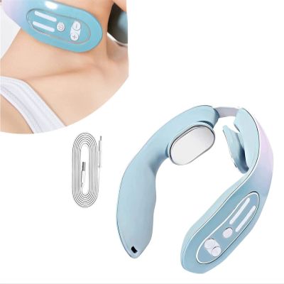 2022 Neck Acupuncture Lymphatic Massager Lymphatic Drainage Electric Pulse Neck Massager EMS Neck Acupoints Massager Deep Tissue Trigger Point Massager