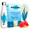 Revival Rapid Rehydration Starter Pack - 500ml Steel Water Bottle with 1 x 6 Packs Electrolytes Powder Sachets - Watermelon view 1