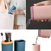 2 Pack Travel Toothbrush Holder with Cover, Portable Toothbrush Cup Case Carrier Toothpaste Set for Bathroom School Camp Business Trip (Blue Pink) view 4