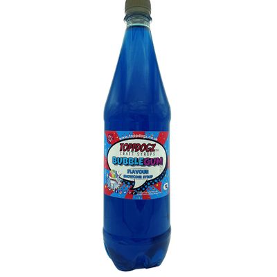 TOPPDOGZ Slush Snow Cone Syrup 1 Litre Blue Bubblegum slushie slushy snowcone