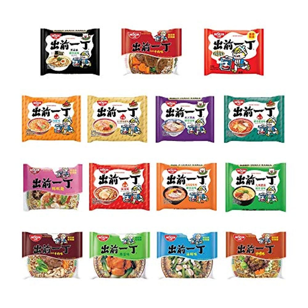 Nissin Demae Instant Noodles Ramen 10 PACKS Assorted Flavours (100g x 10) | Duck, Tonkotsu, Chicken, Miso, Sesame, Spicy, Black Sesame Oil | by Xihaha
