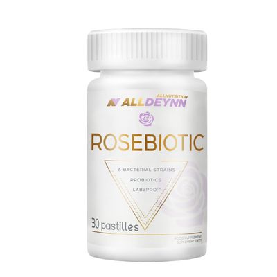 ALLDEYNN Rosebiotic Multi Strain Probiotic Food Supplement 3 Billion CFU for Digestive System Intestinal Microflora Support Stomach Acid Resistant 30 Chewing Pastilles