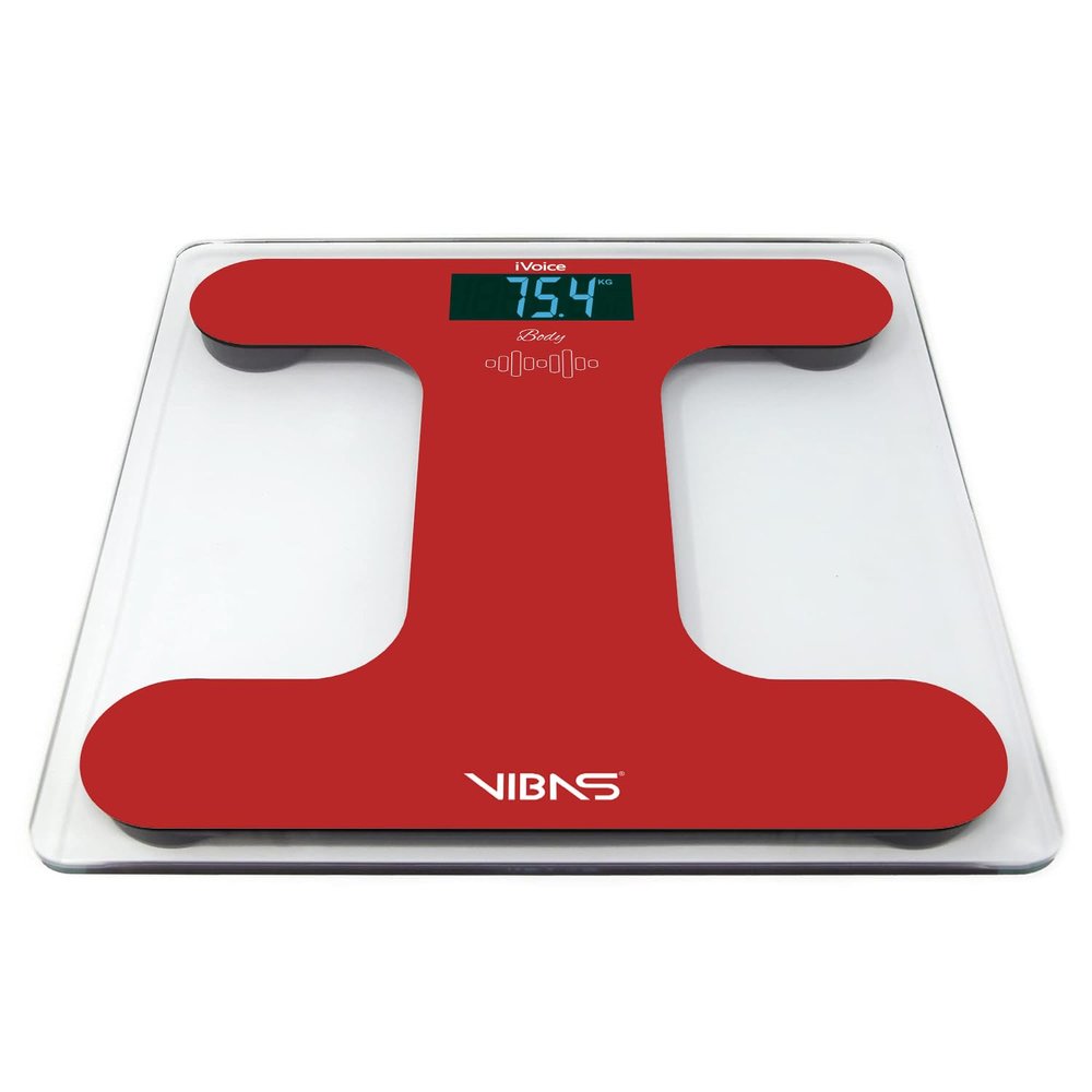 VIBAS iVoice Body Talking Bathroom Scale, for the Blind or the Elderly, Speaks 5 Languages, Clear Voice, with Sound Aids for Orientation, Weight Repetition, Adjustable Volume, Batteries Included