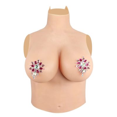 YUERUGOU Fake Breasts Half Body Silicone Breastplate B-G Cup Realistic Transgender Breast Forms for Crossdressers Mastectomy Breastplate (G, color3 Wheat Silicone Gel)