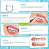 WoCOyo Instant Dentures Temporary Perfect Smile Cosmetic Natural Tone Veneers Dental Silicone Whitening Temporary Prosthesis Teeth Top Bottom False Teeth Men and Women Veneer,6PC view 4