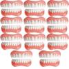 WoCOyo Instant Dentures Temporary Perfect Smile Cosmetic Natural Tone Veneers Dental Silicone Whitening Temporary Prosthesis Teeth Top Bottom False Teeth Men and Women Veneer,11PC view 1