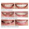 2 Set Fake Teeth Veneer, Instant Veneers Dentures Braces Whitening Cosmetic Tooth Covering Teeth Top and Bottom Clip in Veneers Teeth Temporary Upper and Lower False Teeth for Men and Women view 2
