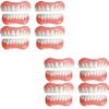 Instant Veneers Dentures Comfort Natural Tone Cosmetic Veneer Silicone Tooth Perfect Smile Whitening Temporary Prosthesis Top Bottom False Teeth Men and Women,8pc view 1