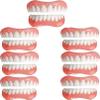 Instant Veneers Dentures Comfort Natural Tone Cosmetic Veneer Silicone Tooth Perfect Smile Whitening Temporary Prosthesis Top Bottom False Teeth Men and Women,7pc view 1