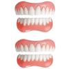 Instant Dentures Temporary Natural Smile Cosmetic Temporary Veneers Silicone Dentures Top and Bottom Dental Whitening Fake Teeth for Men and Women Bad Teeth,2PC view 1