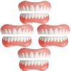 Instant Dentures Temporary Natural Smile Cosmetic Temporary Veneers Silicone Dentures Top and Bottom Dental Whitening Fake Teeth for Men and Women Bad Teeth,4PC view 1
